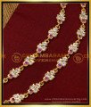 MAT165 - South Indian Impon Jewellery White and Ruby Stone Ear Chain Mattal for Earrings
