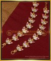 MAT166 - Beautiful Leaf Design Impon Stone Mattal Gold Plated Ear Chain Online 