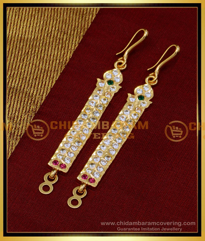 MAT171 - Impon Straight Ear Chain Designs Gold Plated Jewellery 
