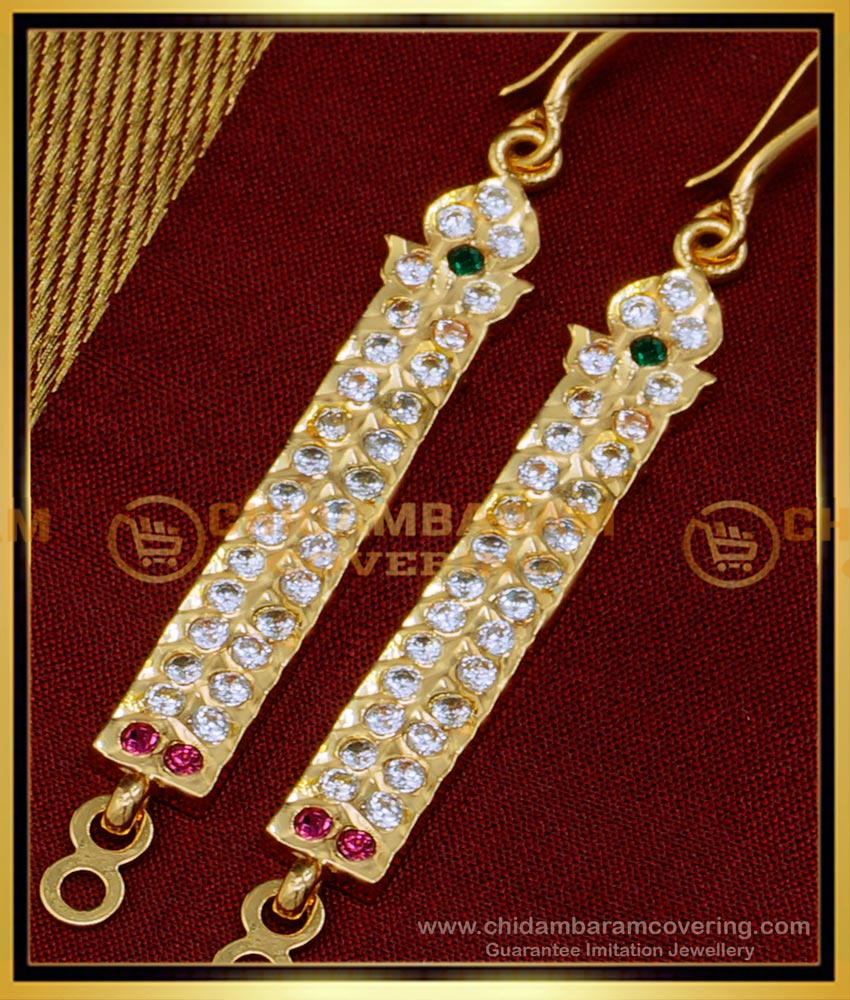MAT171 - Impon Straight Ear Chain Designs Gold Plated Jewellery 