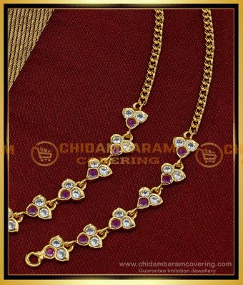 MAT172 - One Gram Gold Plated Impon Stone Ear Chain for Women  