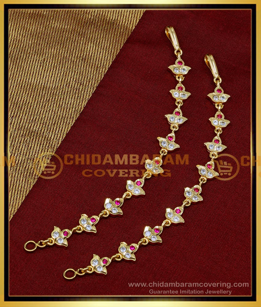 MAT176 - Impon White and Pink Stone Side Mattal Designs Online