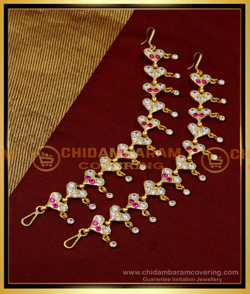 MAT180 - Bridal Wear Five Metal Heart Shape Stone Mattal Designs
