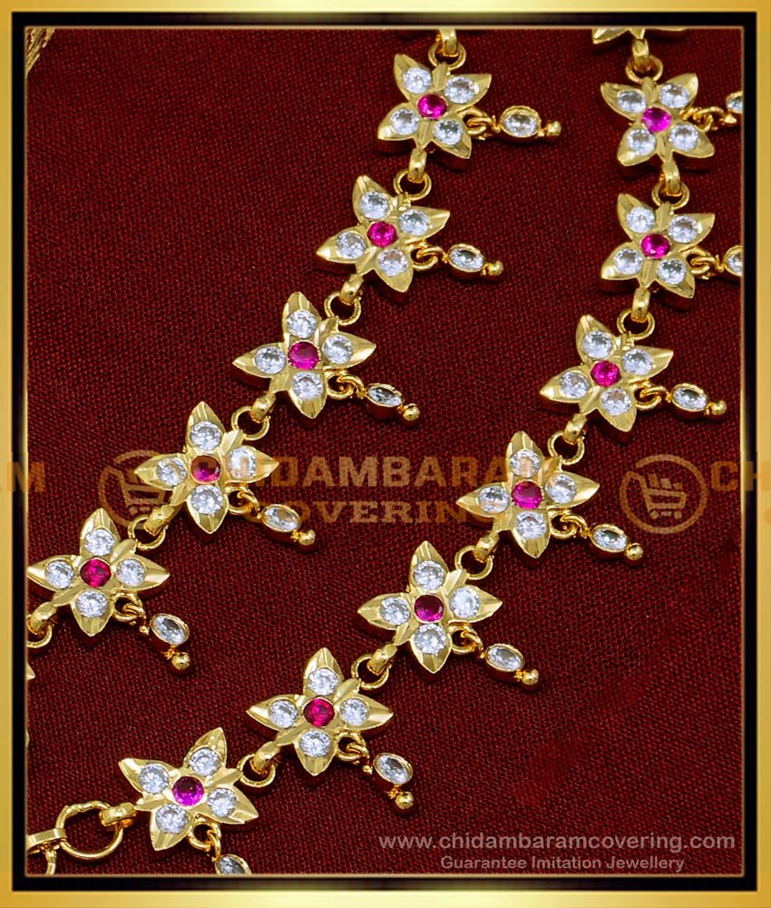MAT184 - Elegant Flower Design First Quality Impon Ear Chain for Wedding