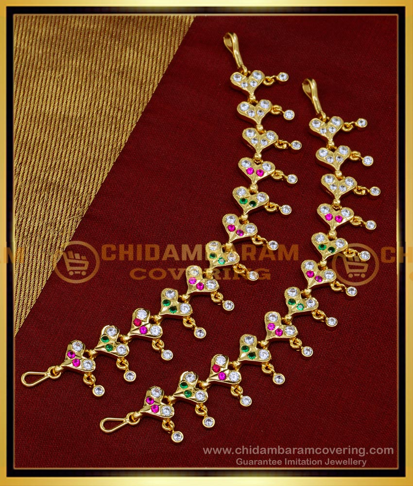 MAT185 - Wedding Jewellery Real Gold Pattern Latest Impon Mattal Design 