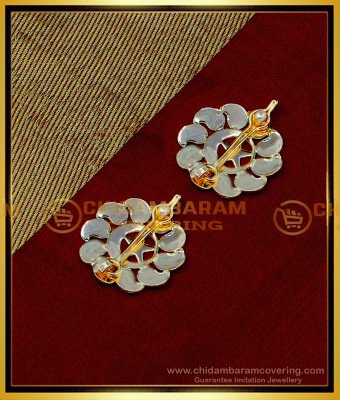 MAT186 - 1 Gram Gold Golden Flower Design Hair Clips for Women