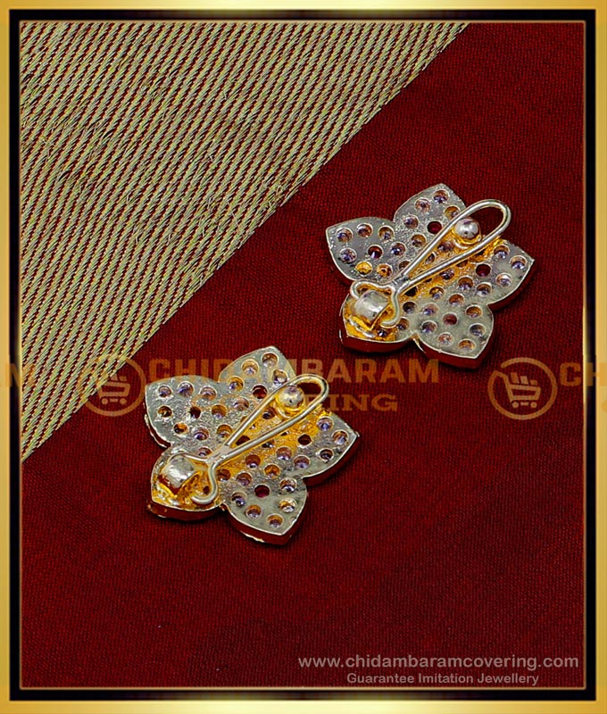 MAT188 - Beautiful White and Ruby Stone Impon Jada Billai Design