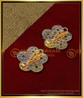 MAT189 - Impon Flower Design Stone Jada Billai Hair Ornaments for Bride