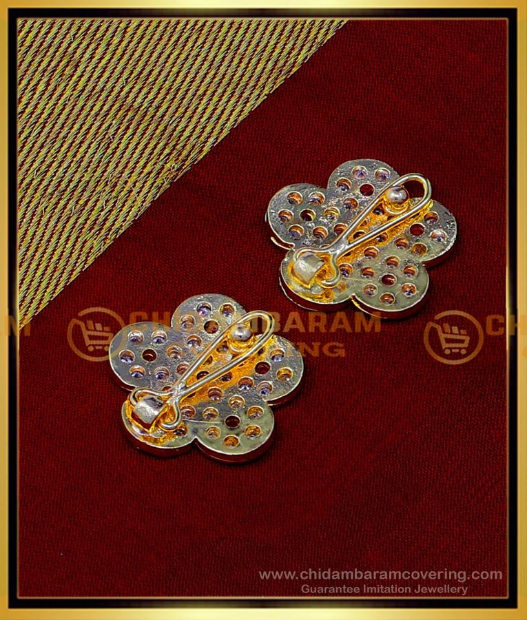 MAT189 - Impon Flower Design Stone Jada Billai Hair Ornaments for Bride