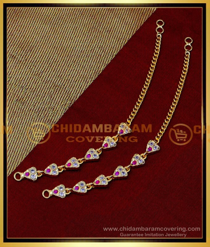 MAT190 - Impon Ear Matilu Designs Stone Ear Chain for Earrings  
