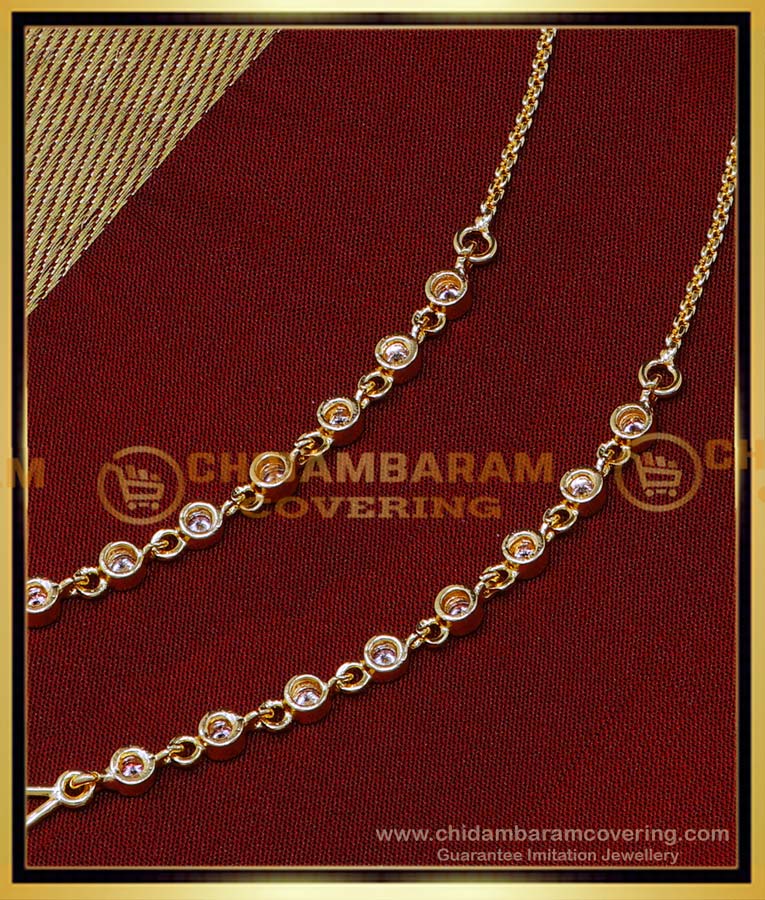 MAT211 - Impon Uncut Stone Ear Chain Side Mattal Designs for Women