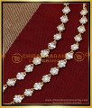 MAT216 - Flower Design Impon White Stone Ear Chain for Wedding