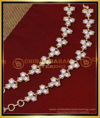 MAT220 - Five Metal Impon White Stone Side Mattal for Earrings