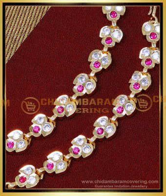 MAT221 - Gold Plated Impon Stone Ear Chain Latest Gold Matilu Designs