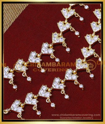 MAT225 - Bridal Wear White Stone Impon Gold Side Mattal Design Online