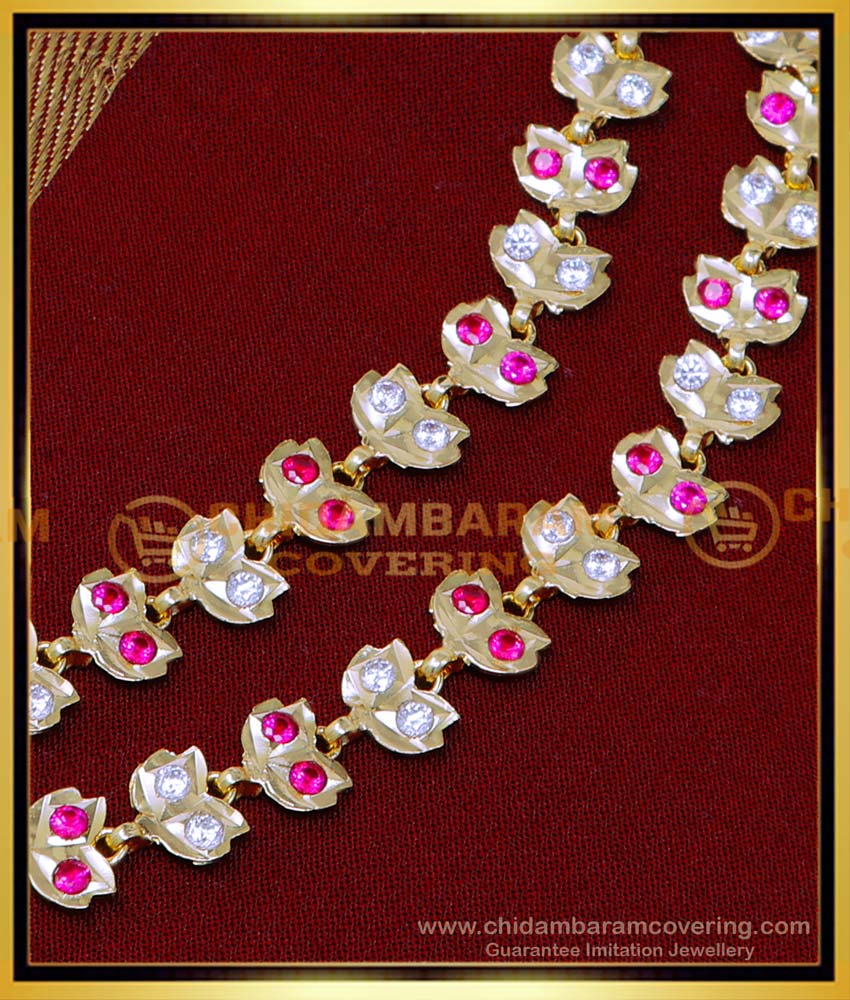 MAT251 - Bridal Wear Impon Stone Gold Ear Side Chains Designs