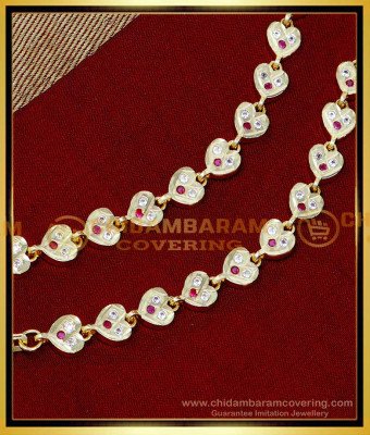 MAT253 - Gold Plated White and Ruby Stone Impon Matilu Designs
