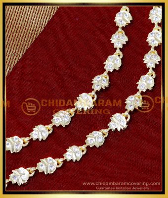 MAT265 - Impon White Stone Ear Chain Latest Gold Matilu Designs