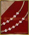MAT268 - Impon White and Ruby Stone Kathu Mattal Design Gold