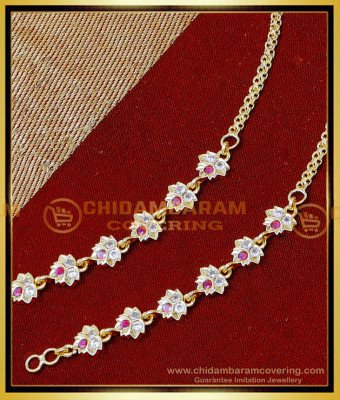 MAT269 - Gold Plated Impon Stone Ear Chain for Heavy Earrings
