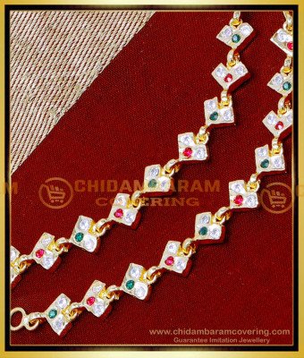 MAT272 - Impon Wedding Stone Ear Chain Latest Gold Matilu Designs