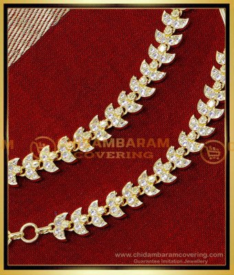 MAT276 - Attractive White Stone Leaf Model Ear Mattal Designs