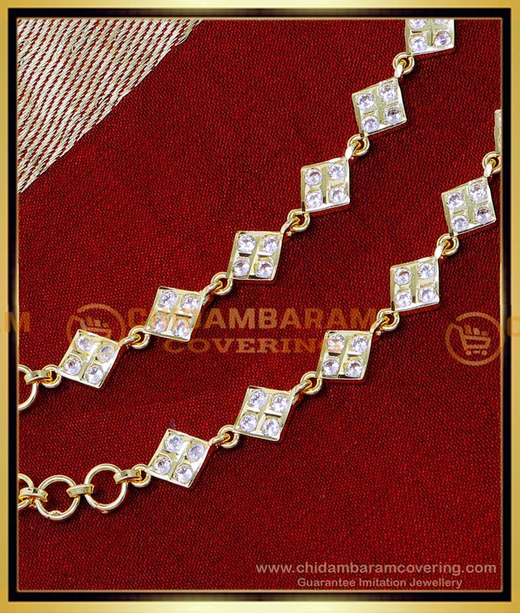 MAT277 - White Stone Impon Earrings Mattal Designs Gold Model