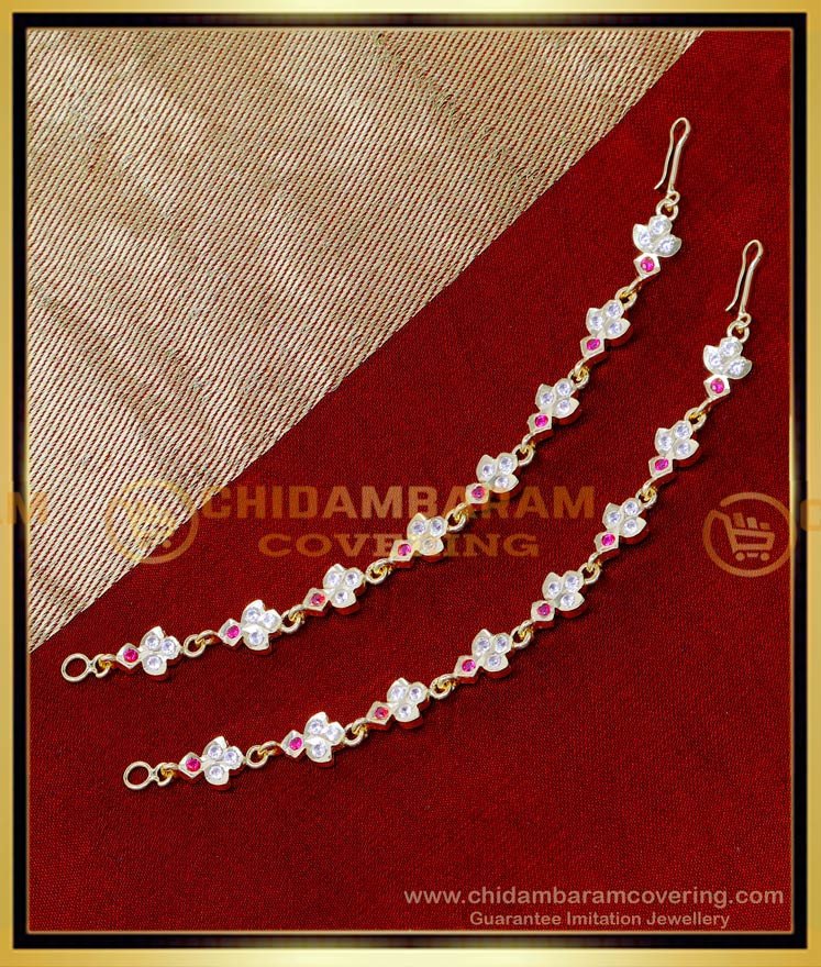 MAT281 - Impon White and Ruby Stone Matilu Design Gold Model