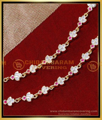 MAT281 - Impon White and Ruby Stone Matilu Design Gold Model