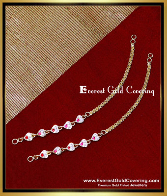 MAT291 - Impon Heart Model Stone Ear Chain for Heavy Earrings
