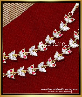 MAT296 - Impon Ad Stone Side Mattal Ear Chain for Wedding