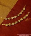 MAT30 - Latest Impon Bridal Wear Red and White Stone Mattal Design Side Ear Chain Online