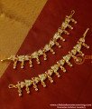 MAT32 - Grand Look Thick Metal Real Gold Butterfly Design Stone Mattal Design Side Ear Chain for Women