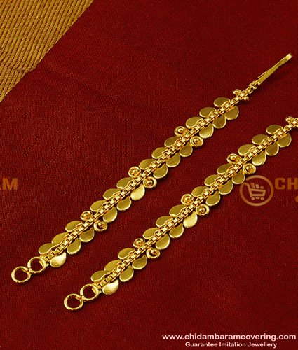 MAT039 - New Design Bridal Wear Full Leaf Side Matilu Hook Type Plain Ear Chain for Jhumkas