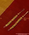 MAT40 - Bridal Wear Latest Ruby Emerald Stone Side Ear Chain for Earrings 