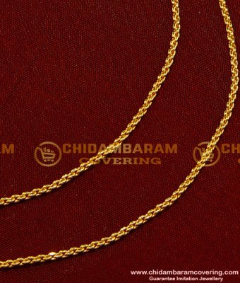 MAT050 - Gold Plated Simple Light Weight Flexible Thin Ear Chain Suththu Maatal Designs Online