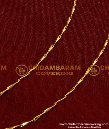 MAT051 - Simple Light Weight Flexible Thin Wheat Design Ear Chain Gold Kan Chain Designs Online