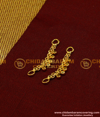 MAT52 - Cute Small Size Side Ear Chain Chidambaram Covering Gold Matilu Design Online