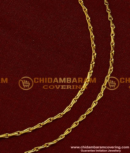 MAT064 - Simple Light Weight Daily Wear Wheat Design Ear Chain Gold Designs Online