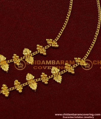 MAT066 - Beautiful Leaf Design Gold Ear Chain One Gram Gold Plated for All Type Earrings
