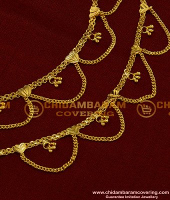MAT067 - Traditional Hook Type Side Mattal Heart Design Ear Chain Imitation Jewelry Online