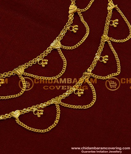 MAT067 - Traditional Hook Type Side Mattal Heart Design Ear Chain Imitation Jewelry Online