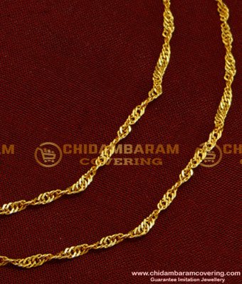 MAT071 - One Gram Gold Simple Light Weight Flexible Thin Twisted Chain Mattal Ear Chain Designs Online