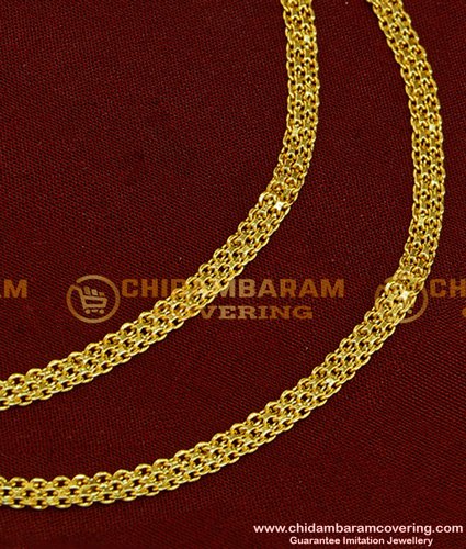 MAT073 - Gold Plated Simple Light Weight Flexible Thick Delhi Chain Ear Chain Mattal Designs Online