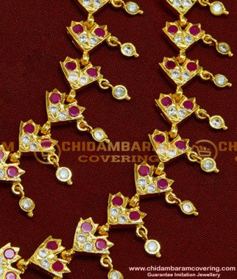 MAT74 - Traditional Impon Bridal Wear Five Metal Design Stone Matilu Design Side Ear Chain Online