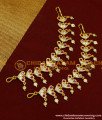 MAT75 - Bridal Wear Gold Design Impon Leaf Design Stone Matilu Design Side Ear Chain for Wedding 