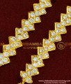 MAT83 - Latest Impon Jewellery Beautiful White Stone Slim and Short Ear Chain Champaswaralu Designs   