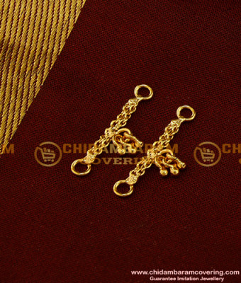 MAT084 - One Gram Gold Small Size Ear Chain Chidambaram Covering Gold Side Matilu Design Online