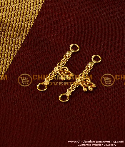 MAT084 - One Gram Gold Small Size Ear Chain Chidambaram Covering Gold Side Matilu Design Online