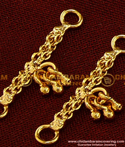 MAT084 - One Gram Gold Small Size Ear Chain Chidambaram Covering Gold Side Matilu Design Online
